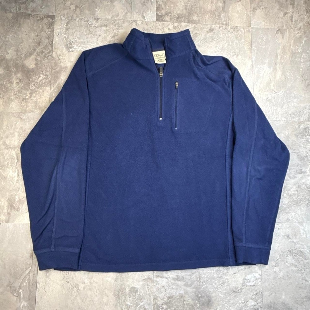 Vintage blue L.L. Bean fleece quarter zip jacket size medium